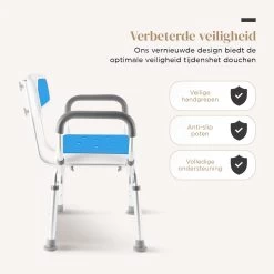 BY JRM Douchestoel En Douchekruk Met Afneembare Rugleuning En Armleuning – 30 Dagen Uitproberen -anti Slip – Verstelbare Hoogte - Douchekrukje - Blauw -Grohe Winkel 1200x1200 829