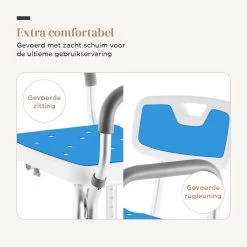 BY JRM Douchestoel En Douchekruk Met Afneembare Rugleuning En Armleuning – 30 Dagen Uitproberen -anti Slip – Verstelbare Hoogte - Douchekrukje - Blauw -Grohe Winkel 1200x1200 831