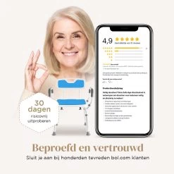 BY JRM Douchestoel En Douchekruk Met Afneembare Rugleuning En Armleuning – 30 Dagen Uitproberen -anti Slip – Verstelbare Hoogte - Douchekrukje - Blauw -Grohe Winkel 1200x1200 832