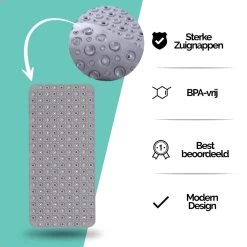 The Original - Douchemat Antislip - Grijs - 88x40cm - Antislipmat Badmat Voor Bad & Douche - Anti Slip Mat Met Zuignappen 17 The Original - Douchemat Antislip - Grijs - 88x40cm - Antislipmat Badmat Voor Bad & Douche - Anti Slip Mat Met Zuignappen -Grohe Winkel 1200x1200 841