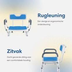Safe Age® Douchestoel Met Afneembare Rugleuning En Armleuning – Anti Slip - Verstelbare Hoogte - Douchekruk -Grohe Winkel 1200x1200 851