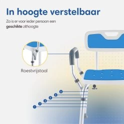 Safe Age® Douchestoel Met Afneembare Rugleuning En Armleuning – Anti Slip - Verstelbare Hoogte - Douchekruk -Grohe Winkel 1200x1200 854