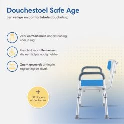 Safe Age® Douchestoel Met Afneembare Rugleuning En Armleuning – Anti Slip - Verstelbare Hoogte - Douchekruk -Grohe Winkel 1200x1200 855