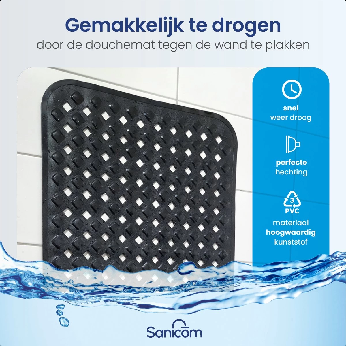 Merkloos Badmat Antislip - Douchemat - Antislipmat Bad - Antislipmat Douche - Schimmelbestendig - Met Zuignappen - Wasbaar - Zwart 4 Merkloos Badmat Antislip - Douchemat - Antislipmat Bad - Antislipmat Douche - Schimmelbestendig - Met Zuignappen - Wasbaar - Zwart - Image 4