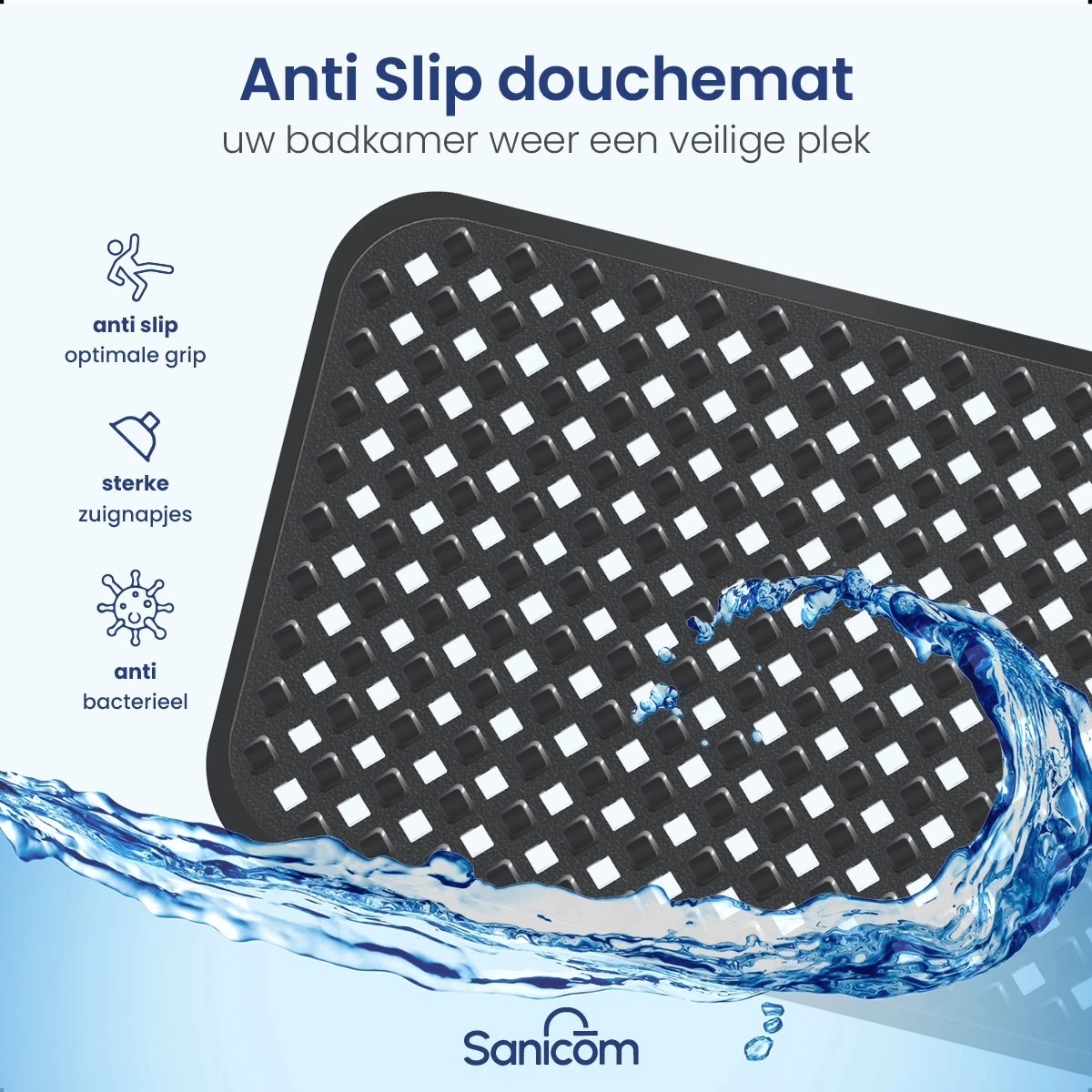 Merkloos Badmat Antislip - Douchemat - Antislipmat Bad - Antislipmat Douche - Schimmelbestendig - Met Zuignappen - Wasbaar - Zwart 9 Merkloos Badmat Antislip - Douchemat - Antislipmat Bad - Antislipmat Douche - Schimmelbestendig - Met Zuignappen - Wasbaar - Zwart - Image 9