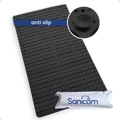 Merkloos Douchemat - Badmat Antislip - Antislipmat Douche - Antislipmat Bad - ​​Schimmelbestendig - Met Zuignappen - Wasbaar - Zwart