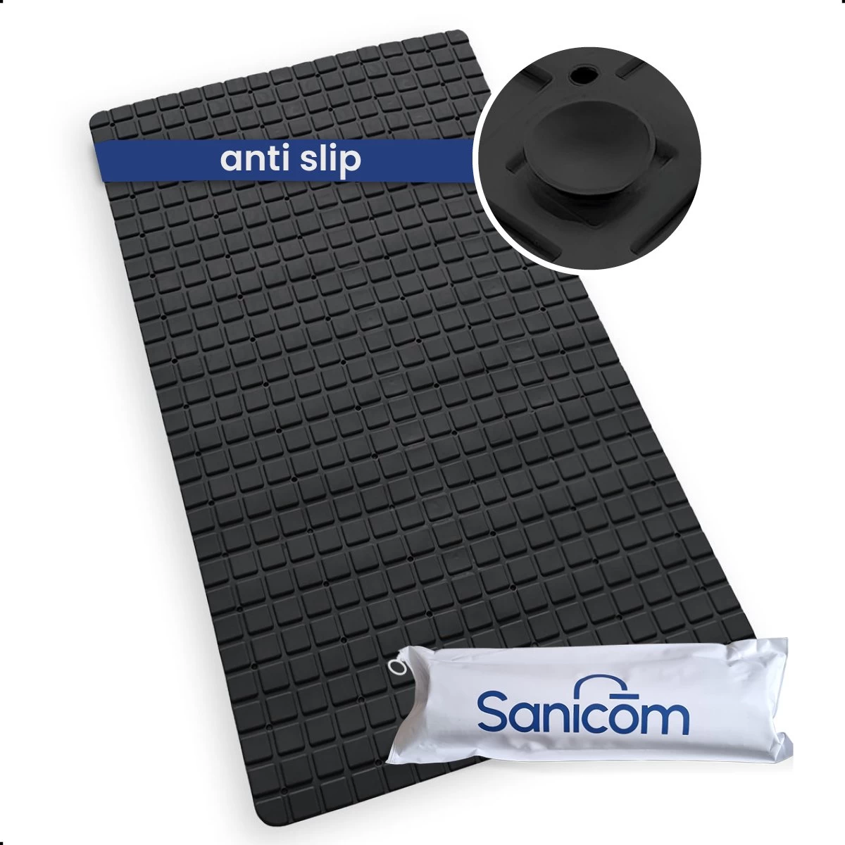 Merkloos Douchemat - Badmat Antislip - Antislipmat Douche - Antislipmat Bad - Schimmelbestendig - Met Zuignappen - Wasbaar - Zwart 1 Merkloos Douchemat - Badmat Antislip - Antislipmat Douche - Antislipmat Bad - Schimmelbestendig - Met Zuignappen - Wasbaar - Zwart