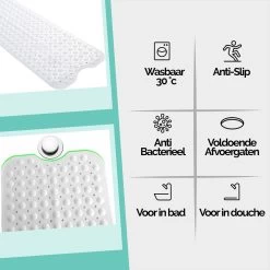 The Original - Badmat Antislip - Wit - 100x40cm - Antislipmat Douchemat Voor Bad & Douche - Anti Slip Mat Met Zuignappen -Grohe Winkel 1200x1200 888