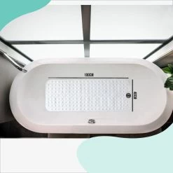 The Original - Badmat Antislip - Wit - 100x40cm - Antislipmat Douchemat Voor Bad & Douche - Anti Slip Mat Met Zuignappen -Grohe Winkel 1200x1200 890