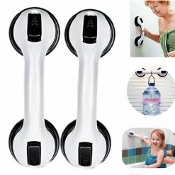 Merkloos 2x Anti Slip Zuig Handvat - Zuignap Handgreep Badkamer/Toilet - Badkamer Veiligheidsgreep - Handgreep Met Zuignappen - Badgreep - Krachtig En Verplaatsbaar - Trekvermogen Tot 50KG - 30cm -Grohe Winkel 1200x1200 897