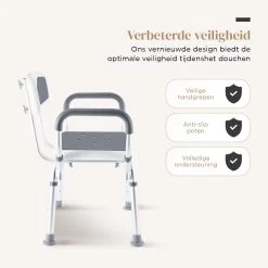 BY JRM Douchestoel En Douchekruk Met Afneembare Rugleuning En Armleuning – 30 Dagen Uitproberen - Anti Slip – Verstelbare Hoogte - Douchekrukje - Grijs -Grohe Winkel 1200x1200 941