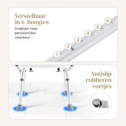 BY JRM Douchestoel En Douchekruk Met Afneembare Rugleuning En Armleuning – 30 Dagen Uitproberen - Anti Slip – Verstelbare Hoogte - Douchekrukje - Grijs -Grohe Winkel 1200x1200 944