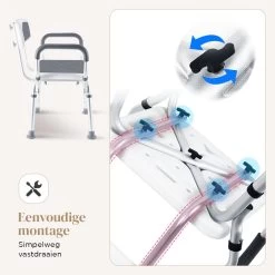 BY JRM Douchestoel En Douchekruk Met Afneembare Rugleuning En Armleuning – 30 Dagen Uitproberen - Anti Slip – Verstelbare Hoogte - Douchekrukje - Grijs -Grohe Winkel 1200x1200 945