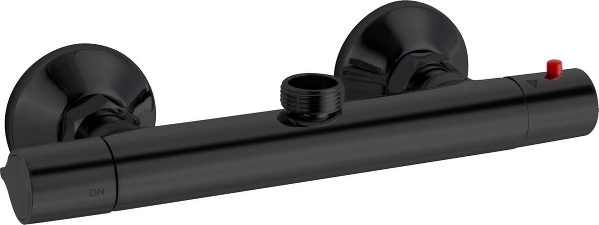 Douchekraan Zwart Gozo Met Thermostaat 1 Douchekraan Zwart Gozo Met Thermostaat