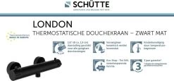 SCHÜTTE London Thermostatische Douchekraan - Hartafstand 120 Mm - Zwart Mat -Grohe Winkel 1200x558 1