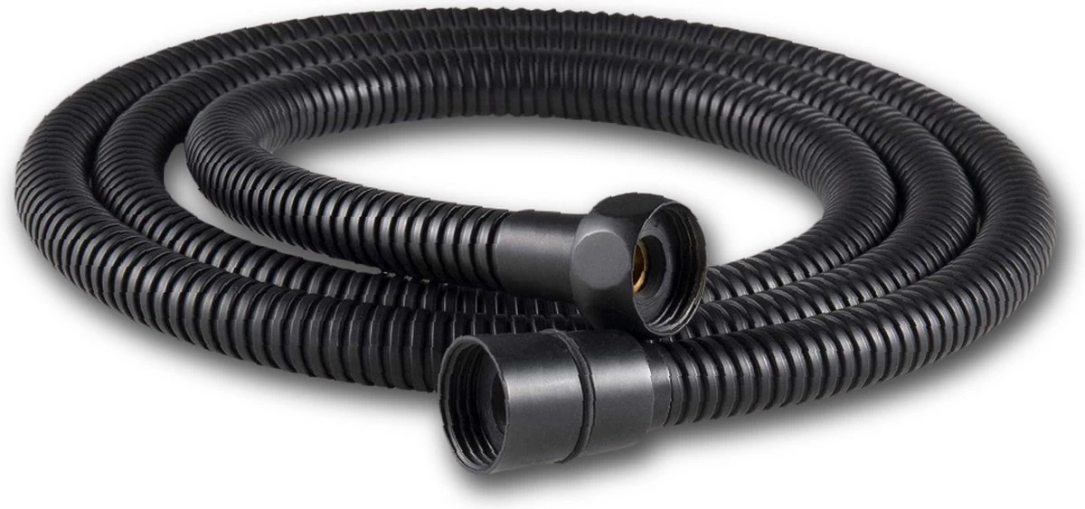 Doucheslang 150 Cm Chroom Zwart – Metaal – Anti-knik – Draaiaansluiting 1 Doucheslang 150 Cm Chroom Zwart – Metaal – Anti-knik – Draaiaansluiting