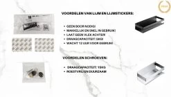 Merkloos Doucherek- Douchemand- Badkamerrek- Badkamer Organiser- Badkamer Organizer-Rekje Voor In De Douche- Badkamer Plank-Rekje Voor Shampoo- RVS- Zonder Boren- Zelfklevend- Rechthoek Vorm- Met Of Zonder Schroeven- Ophangbaar- Met Lijm- 40 Cm- Zwart -Grohe Winkel 1200x681 1