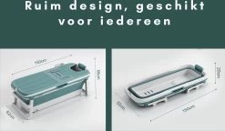 Livista® - Opvouwbaar Bad - Blauw - Zitbad - Inklapbaar - Bath Bucket - 150 CM LANG - XL - Incl. Thermometer & Onderwater LED Lichten -Grohe Winkel 1200x700