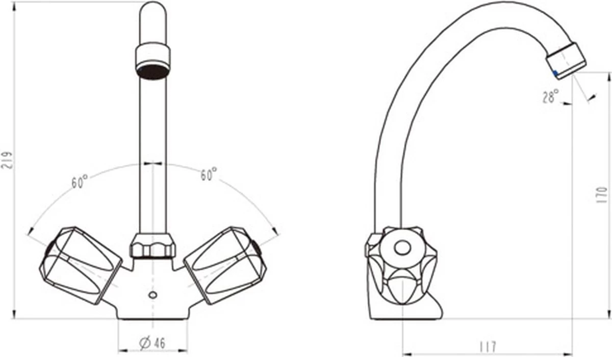SCHÜTTE Carneo Wastafelkraan - Mengkraan - Met Waste - Chroom 2 SCHÜTTE Carneo Wastafelkraan - Mengkraan - Met Waste - Chroom - Image 2