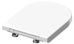 SCHÜTTE WC-Bril 82910 D-SHAPE WHITE - Duroplast - D-vorm - Soft Close - Afklikbaar - RVS-Scharnieren - Gelakt - Wit -Grohe Winkel 1200x713