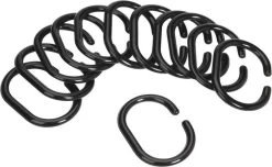 Merkloos Douchegordijn Ringen Set/12 Stuks - Zwart - Ringen Douche Gordijn - Shower Curtain Rings