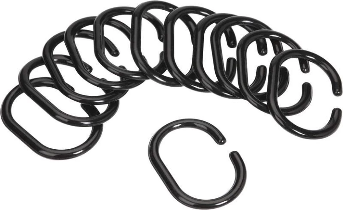 Merkloos Douchegordijn Ringen Set/12 Stuks - Zwart - Ringen Douche Gordijn - Shower Curtain Rings 1 Merkloos Douchegordijn Ringen Set/12 Stuks - Zwart - Ringen Douche Gordijn - Shower Curtain Rings
