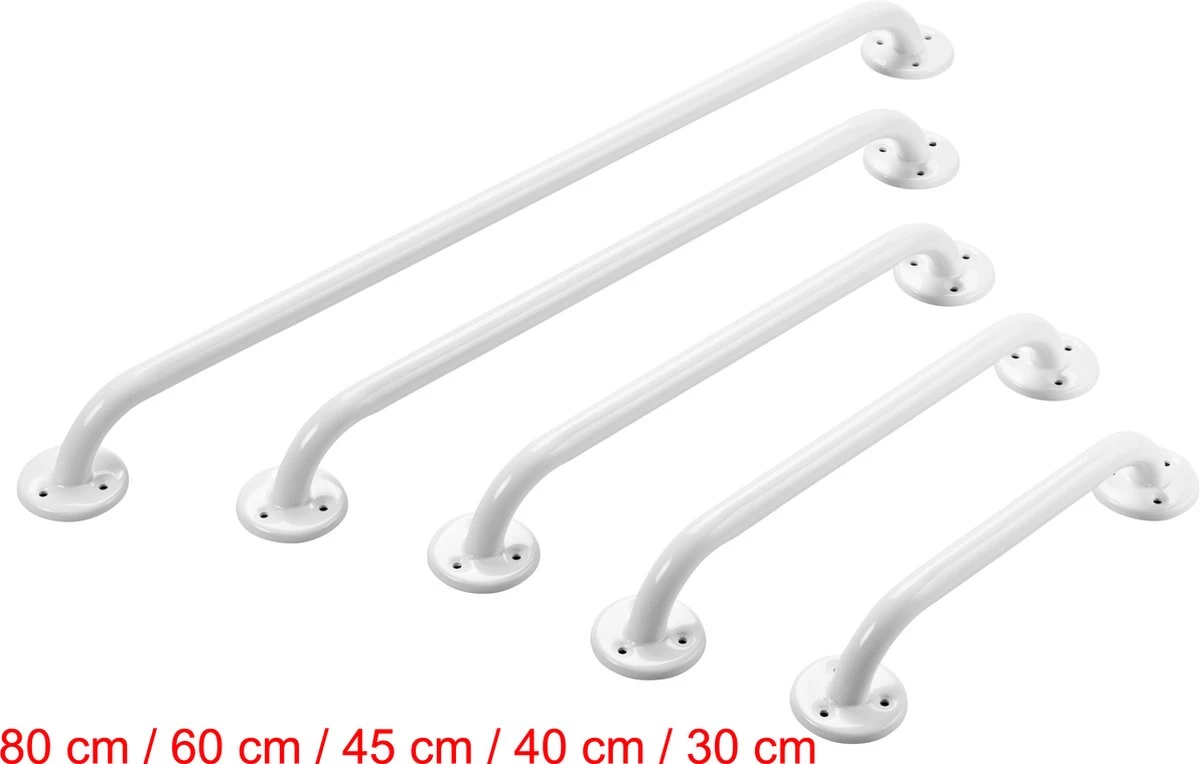 Wandbeugel Wit Metaal 80 Cm. Handgreep / Wandgreep Voor Badkamer / Douche / Toilet. Toiletbeugel / Badgreep / Douchegreep 3 Wandbeugel Wit Metaal 80 Cm. Handgreep / Wandgreep Voor Badkamer / Douche / Toilet. Toiletbeugel / Badgreep / Douchegreep - Image 3