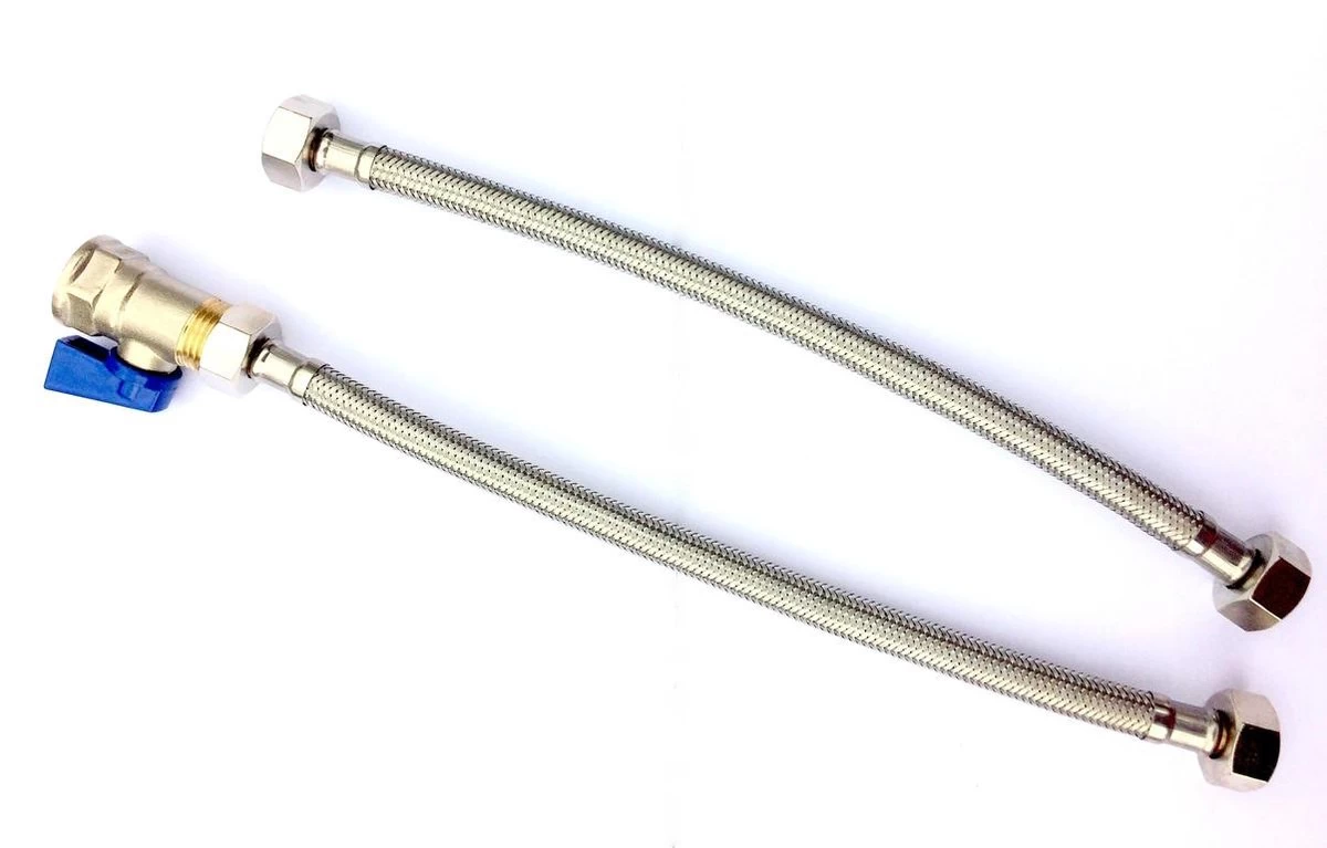 Wagaparts Aansluitset - Voor Diverse Geisers - Flexibele Pijp - ½” Koppeling - Binnendraad. 2 Wagaparts Aansluitset - Voor Diverse Geisers - Flexibele Pijp - ½” Koppeling - Binnendraad. - Afbeelding 2