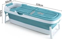 Livista® - Opvouwbaar XXL Bad - Blauw - Zitbad - Inklapbaar - Bath Bucket - 158 CM LANG - XXL - Incl. Onderwater LED Lichten En Rugkussen -Grohe Winkel 1200x770 2