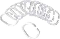 Differnz Douchegordijnringen - Transparant - Kunststof - 6 X 4 Cm - 12 Stuks