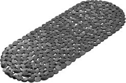 Navaris Badmat Anti-slip Voor Badkuip - Langwerpige Douchemat 99 X 39 Cm Met Steenmotief - Stijlvolle Badkuipmat Met Zuignappen - Zwart -Grohe Winkel 1200x792