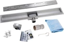 Douchegoot RVS FLENS - 80 CM - Met Uitneembaar Sifon & Uitneembaar Haarfilter -Grohe Winkel 1200x795