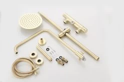 Wesseling & Bos Doucheset - Regendouche Mat Goud Geborsteld - Doucheset Met Thermostaatkraan - Atlanta -Grohe Winkel 1200x796 1