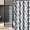 Su.B.dgn Douchegordijn 120x180 Anti Schimmel Polyester Badkamer Douchegordijn Wasbaar Met 12 Ringen | Grijs Driehoek