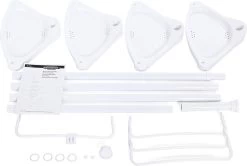 Hoppa! Telescopisch Doucherek Zonder Boren / Uitschuifbaar Douche Rek Van 85-305 Cm - Badopbergrek - Wit -Grohe Winkel 1200x806 2