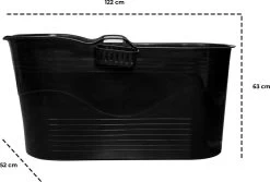 LIFEBATH - Zitbad Mira - Bath Bucket XL - Inclusief Hoofdkussen - 400L - Ligbad 122 Cm - Zwart -Grohe Winkel 1200x811