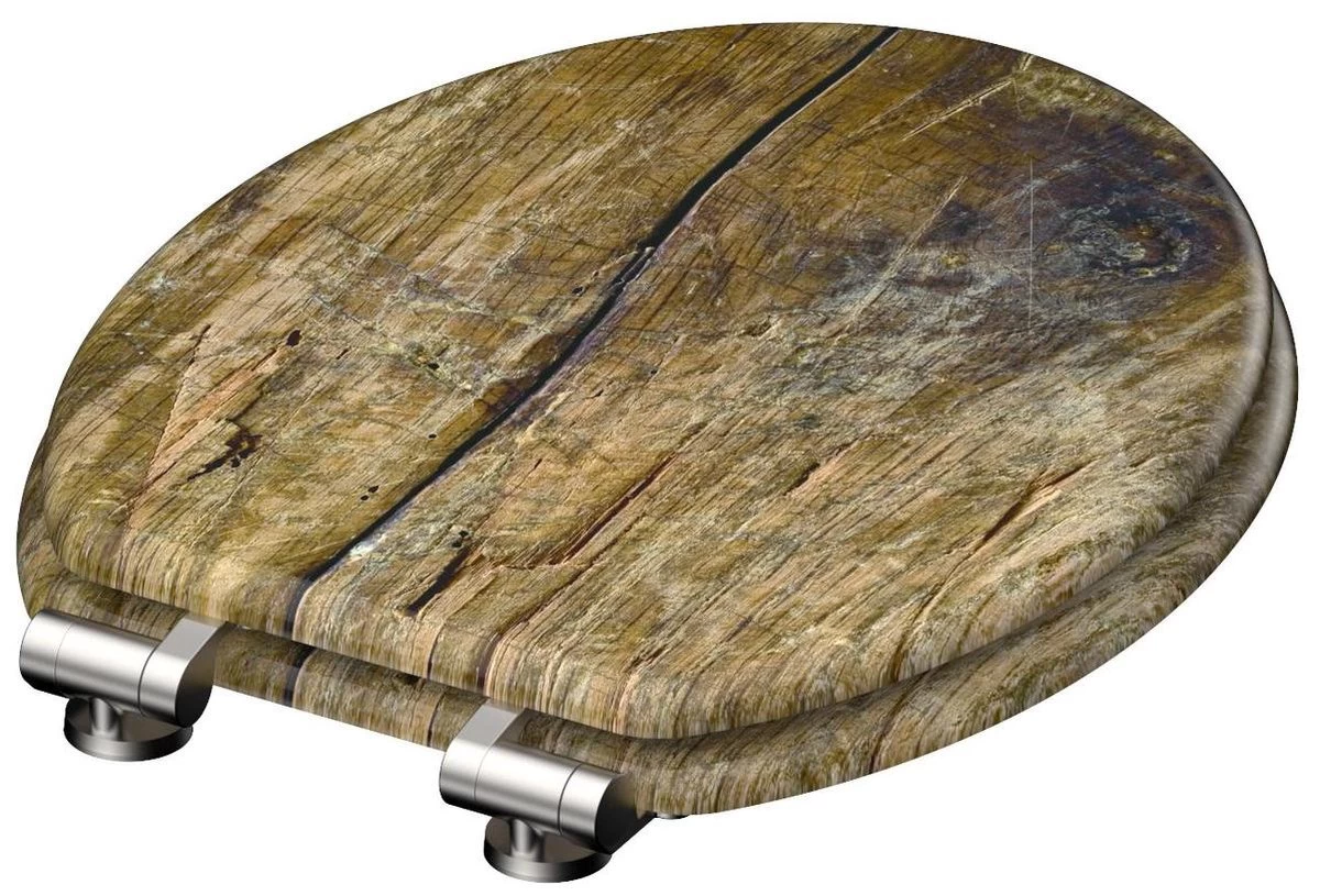 SCHÜTTE WC-Bril 80124 SOLID WOOD - MDF-Hout - Soft Close - Verchroomde Scharnieren - Decor - 3-zijdige Print 4 SCHÜTTE WC-Bril 80124 SOLID WOOD - MDF-Hout - Soft Close - Verchroomde Scharnieren - Decor - 3-zijdige Print - Image 4