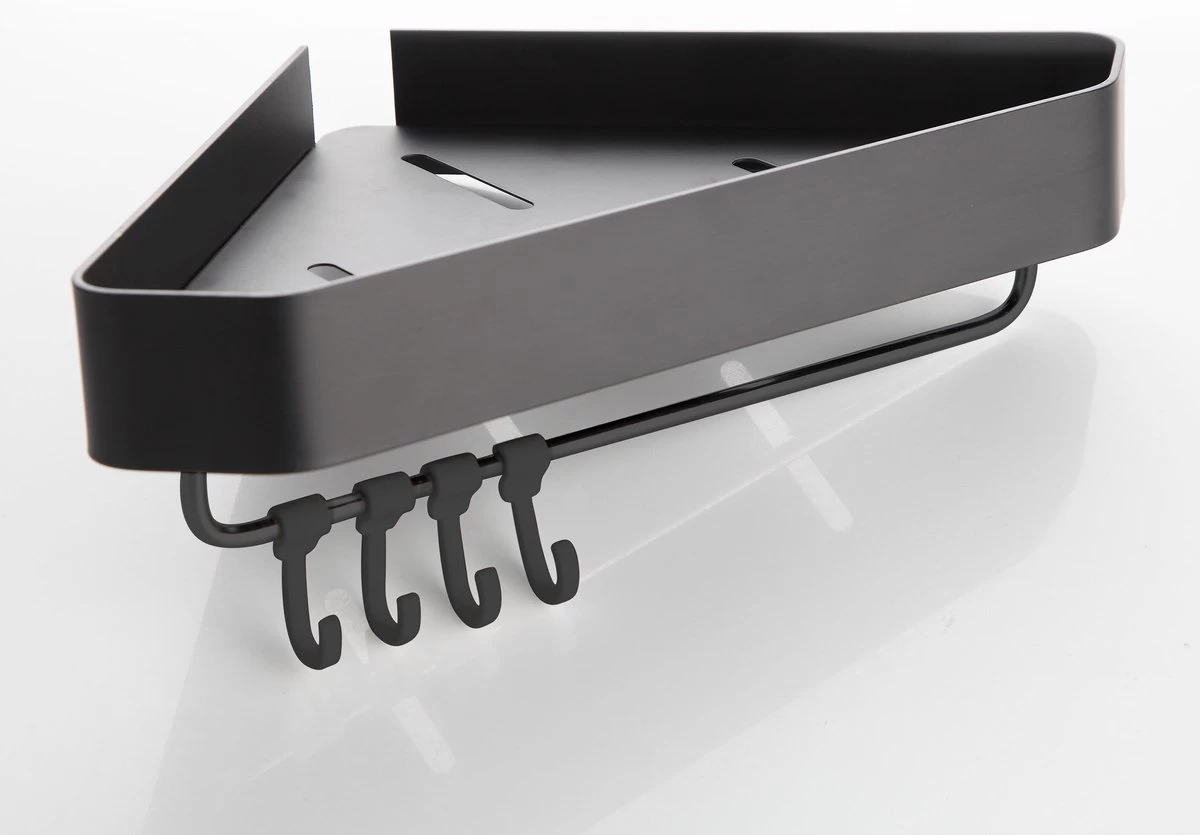 Cgoods Doucherek 2 Laags - Doucherek Zonder Boren - Doucherekje - Douchemandje - Badkamerrek - Badkamer Accessoires - Zwart 8 Cgoods Doucherek 2 Laags - Doucherek Zonder Boren - Doucherekje - Douchemandje - Badkamerrek - Badkamer Accessoires - Zwart - Image 8