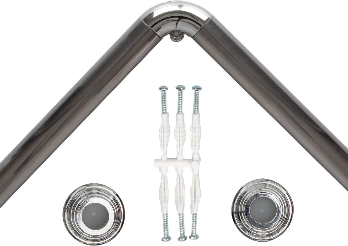 Saninorm Douchegordijnstang - 90x90 Cm - Aluminium 1 Saninorm Douchegordijnstang - 90x90 Cm - Aluminium