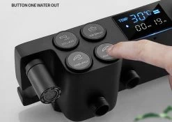 Merkloos Compleet Douchesysteem | ABS Doucheset | Mat Zwarte Hoofddouche En Handdouche | Vierkante Regendouche Voor Badkamer | Verstelbaar | Temperatuur Display | 360° Draaibaar -Grohe Winkel 1200x850