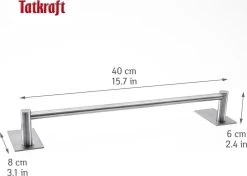 Tatkraft John - Zelkflevende Handdoekstang - Vaatdoek/Keukengerei/Handdoeken Stang Houder Rek Handdoekenrek Muur Steun - Wand Ophangsysteem Voor In De Keuken/Badkamer/Keukenkast - Handdoekrek Handdoekenstang - Zonder Boren - Geborsteld RVS - 40CM -Grohe Winkel 1200x854 4