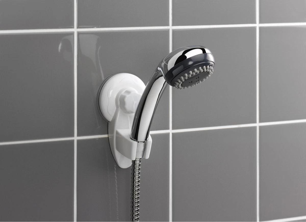 Handdouchehouder Kunststof Met Zuignap Wit 1 Handdouchehouder Kunststof Met Zuignap Wit