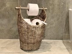 Toilet Rolhouder - Toilet Basket - Riet - Reserverolhouder - Opbergmand - Toiletrolhouder - Rattan - Wc - Rolhouder - Rollenmand