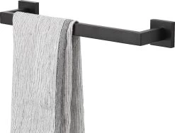 Handdoekrek - RVS - Badkameraccessoires - Keukenaccessoires - Mat Zwart - 40 Cm
