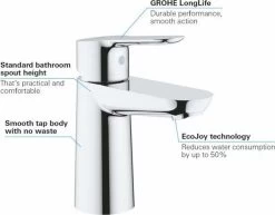 GROHE BauEdge Wastafelkraan - Met EcoJoy® - Zonder Waste - Chroom - 23330000 17 GROHE BauEdge Wastafelkraan - Met EcoJoy® - Zonder Waste - Chroom - 23330000 -Grohe Winkel 1200x937 1