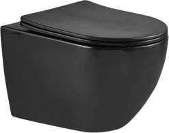 Delivo | Hangend Toilet | Mat Zwart | Softclose | Nano Coating & Rimless Functie