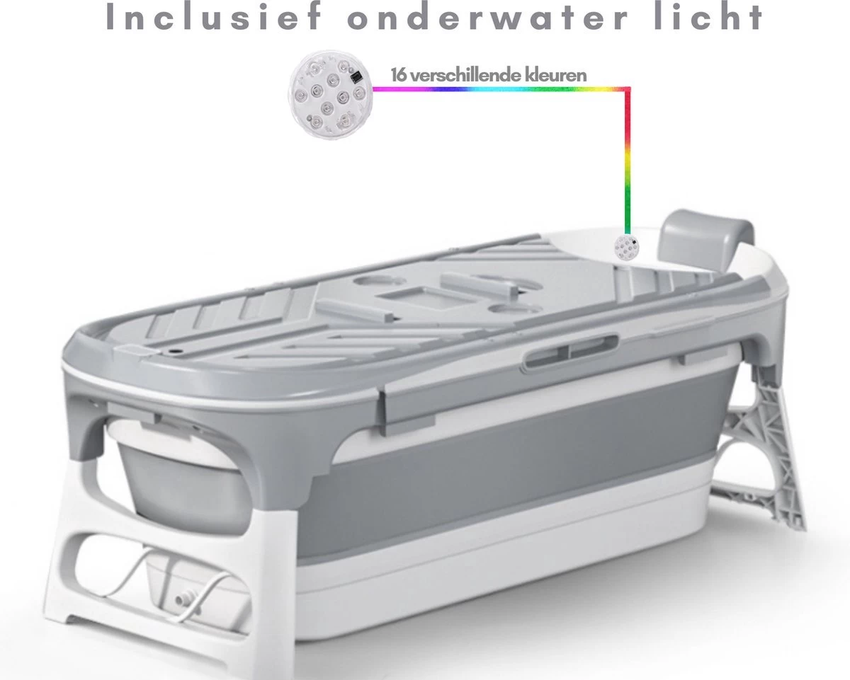 Livista® - Opvouwbaar Bad - Stoombad Grijs - Zitbad - Inklapbaar - Bath Bucket - 152 CM LANG - XL - Incl. Rugkussen, Stoommachine En Bad Accessoires 2 Livista® - Opvouwbaar Bad - Stoombad Grijs - Zitbad - Inklapbaar - Bath Bucket - 152 CM LANG - XL - Incl. Rugkussen, Stoommachine En Bad Accessoires - Image 2