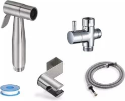 Merkloos Bidet - Handdouche/kraan - Water Sproeier/spray - Toilet/badkamer - Montage Set - 1,5M Slang - Multifunctioneel - RVS – Zilver -Grohe Winkel 1200x973