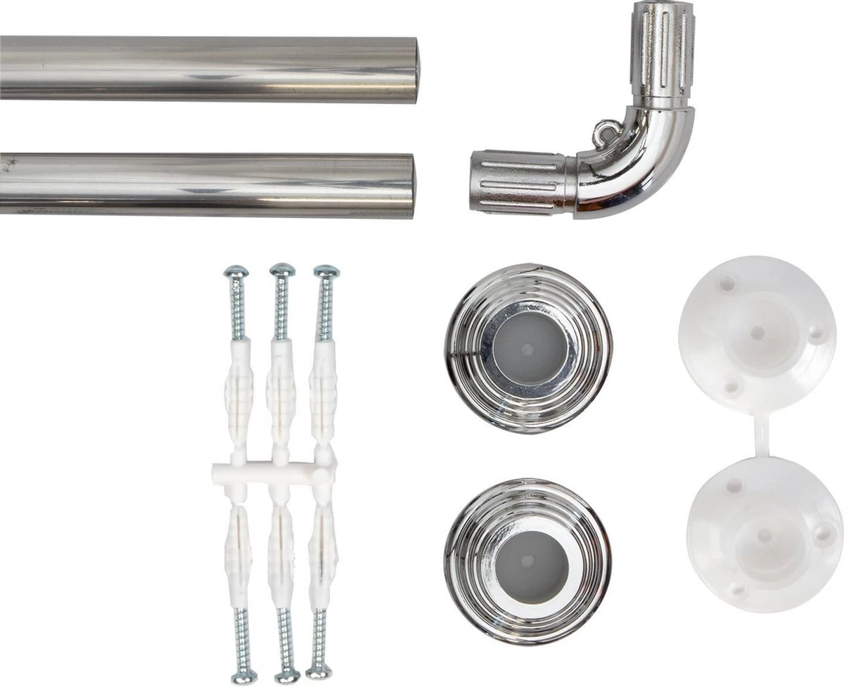 Saninorm Douchegordijnstang - 90x90 Cm - Aluminium 2 Saninorm Douchegordijnstang - 90x90 Cm - Aluminium - Image 2