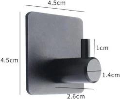 Plakhaakjes - Handdoekhaakjes - Ophanghaak - Wandhaak - Vaatdoekhouder - Zelfklevend - RVS - Zwart -Grohe Winkel 1200x997 2